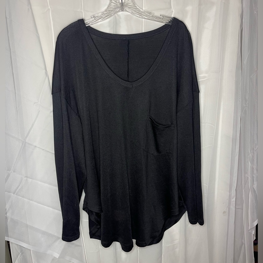 Long sleeve black shein tunic with pocket